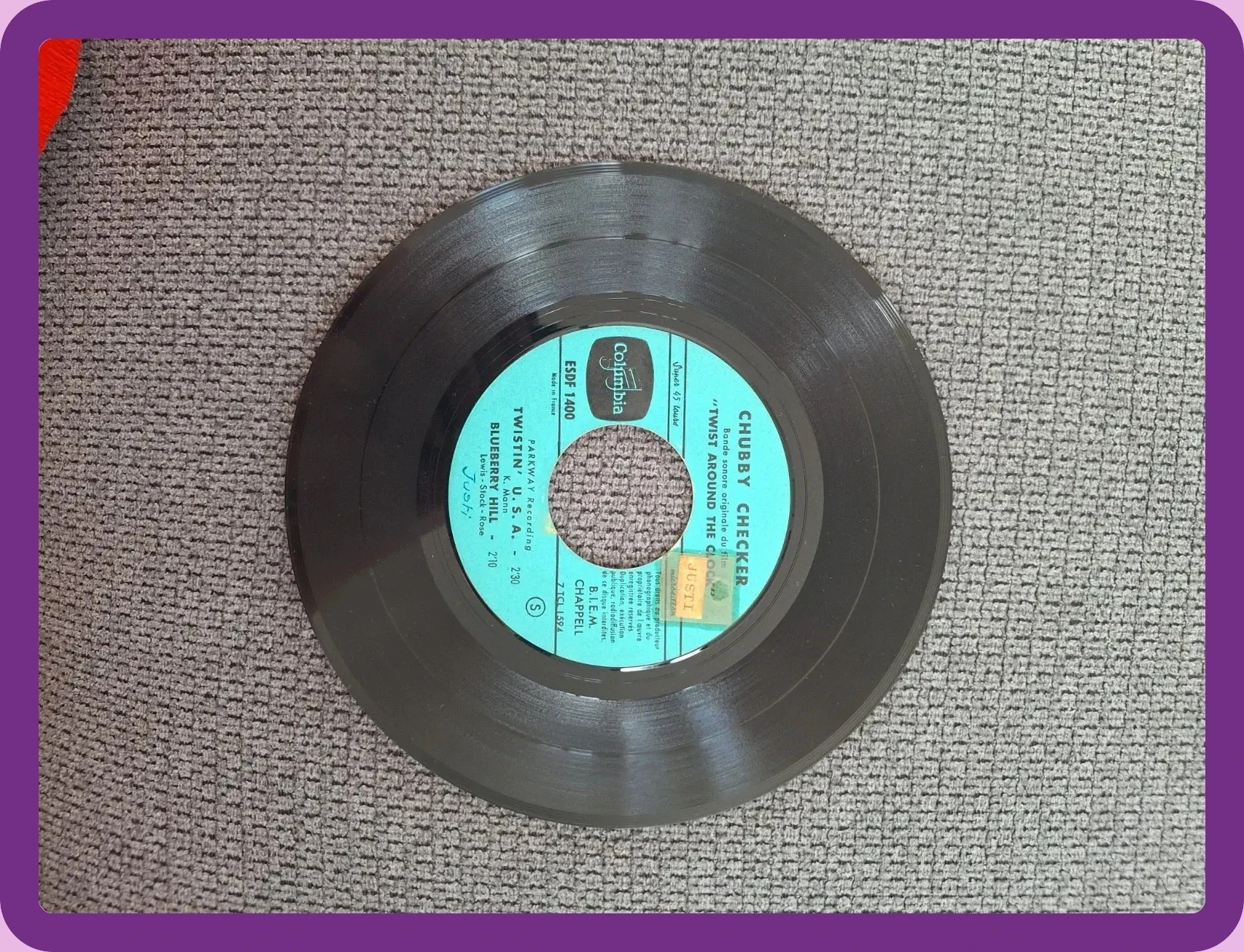 Chubby Checker Twist film 45 RPM vinyl – photo 3